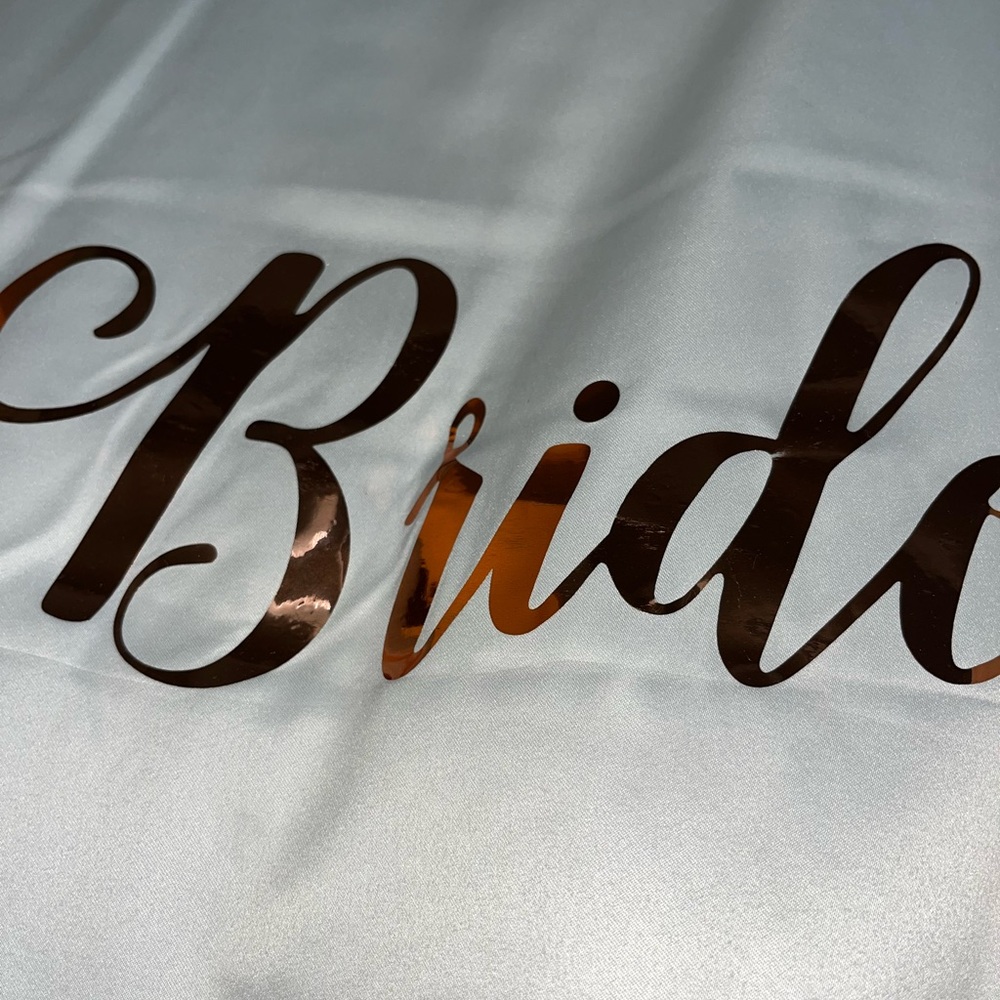 White Satin Bride Robe - Picture 4 of 5